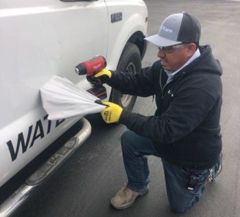 Cleaning Bucket Truck